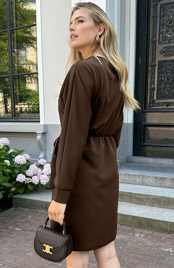Scuba-Long-Sleeve-Jurk-Choco-121-6