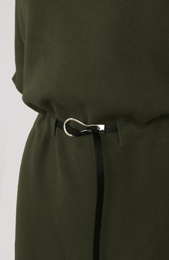 Short-Sleeve-Jurk-Army-Close-2