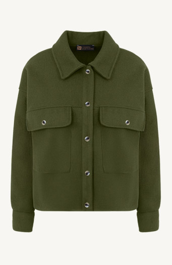 Weiche Jacke mit Pattentaschen, Armee