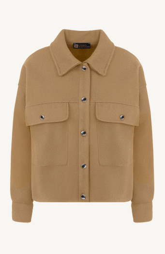 Weiche Jacke mit Pattentaschen, Kamel