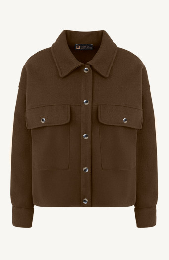 Weiche Jacke mit Pattentaschen, Schokoladenbraun