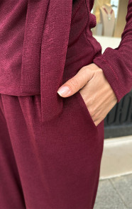 Straight-Stretch-Pantalon-Burgundy