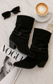 Suede-Studs-Cowboy-Boots-Zwart-12-2