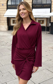 Draped-Stretch-Dress-Burgundy-4