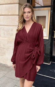 Elegant-V-Hals-Jurk-Burgundy-55-3