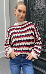 Oversized-Lurex-Trui-Burgundy-Beige-1