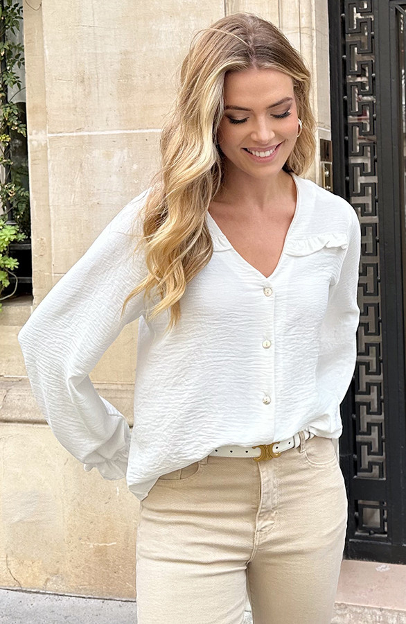 Ruffle-Blouse-Met-Pofmouwen-Ecru-1