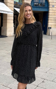 Ruffle-Polkadot-Print-Jurk-Zwart-8