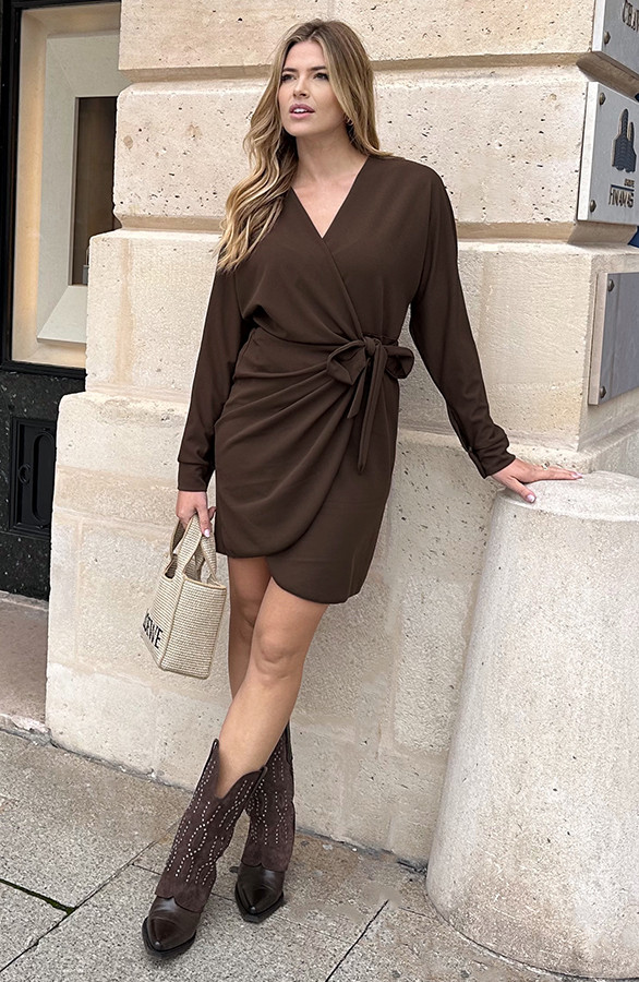 Scuba-Long-Sleeve-Jurk-Choco-5-22