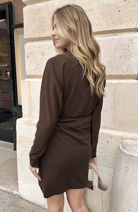 Scuba-Long-Sleeve-Jurk-Choco-9-22