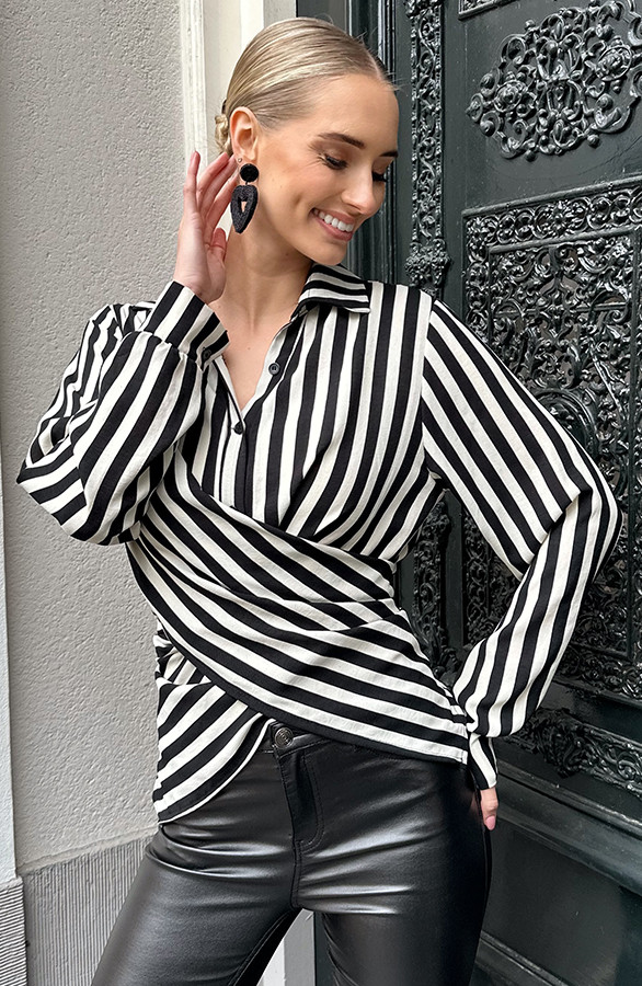 Wikkel-Blouse-Striped-Zwart-5