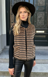 Gilet-Pocket-Teddy-Stripe-Zwart-Camel-6-2