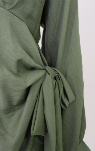 Elegant-V-Hals-Jurk-Army-1
