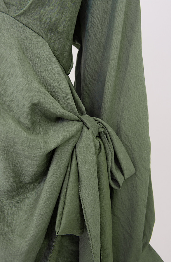 Elegant-V-Hals-Jurk-Army-1