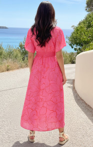 Maxi-Dress-Colorful-Print-Fuchsia-Red-3