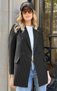Oversized-Striped-Print-Blazer-Zwart-15