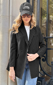 Oversized-Striped-Print-Blazer-Zwart-17