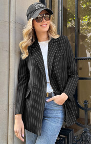 Oversized-Striped-Print-Blazer-Zwart-18