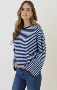 -Oversized-Strepen-Top-Katoen-Marine-Baby-Blue-10