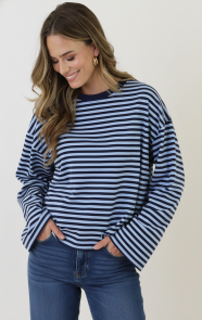 -Oversized-Strepen-Top-Katoen-Marine-Baby-Blue-6