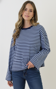 -Oversized-Strepen-Top-Katoen-Marine-Baby-Blue-8