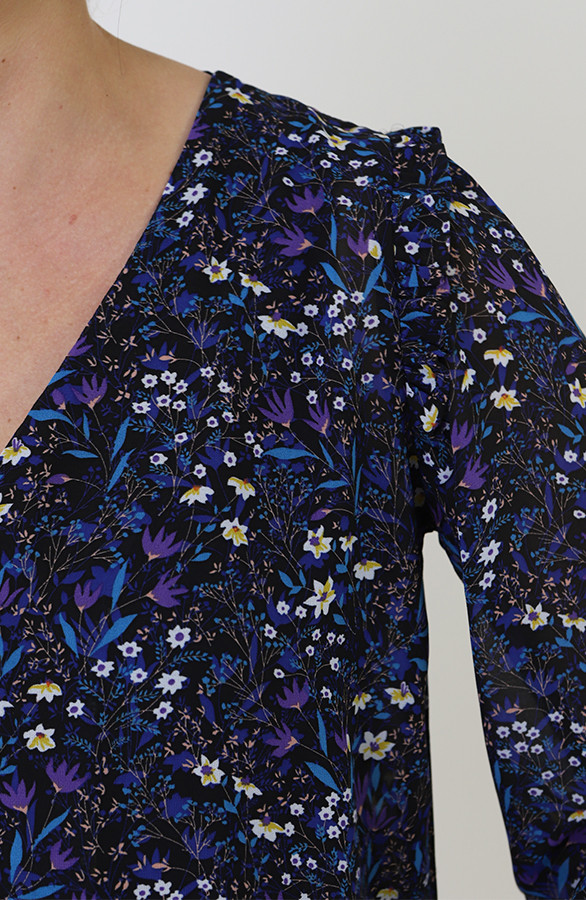 Chiffon-Ruffle-Blouse-Bloem-Multicolor-1