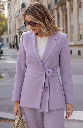 Klassischer Wickelblazer Lila