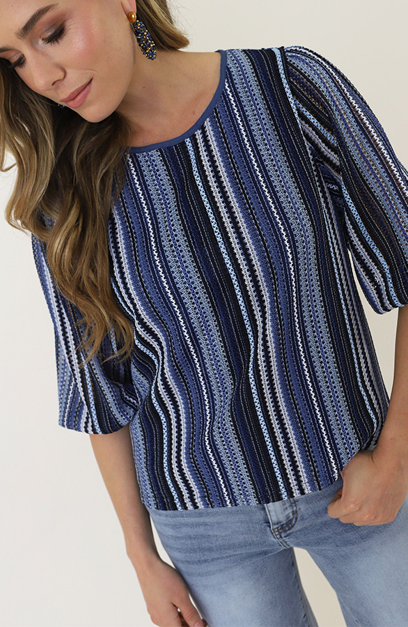 Gehaakte-Pofmouwen-Top-Blauw-1
