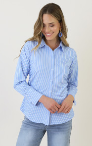 Getailleerde-Strepen-Blouse-Blauw-3