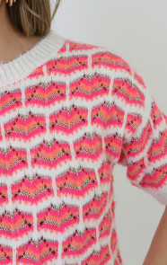 Knitted-Detail-Print-Trui-Fuchsia-1