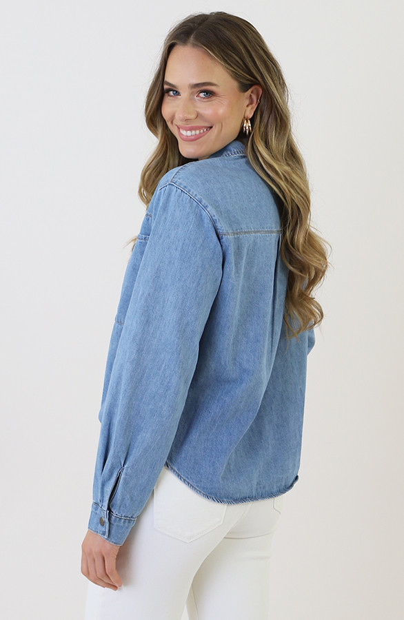 Lace-up-Cotton-Blouse-Blue-6