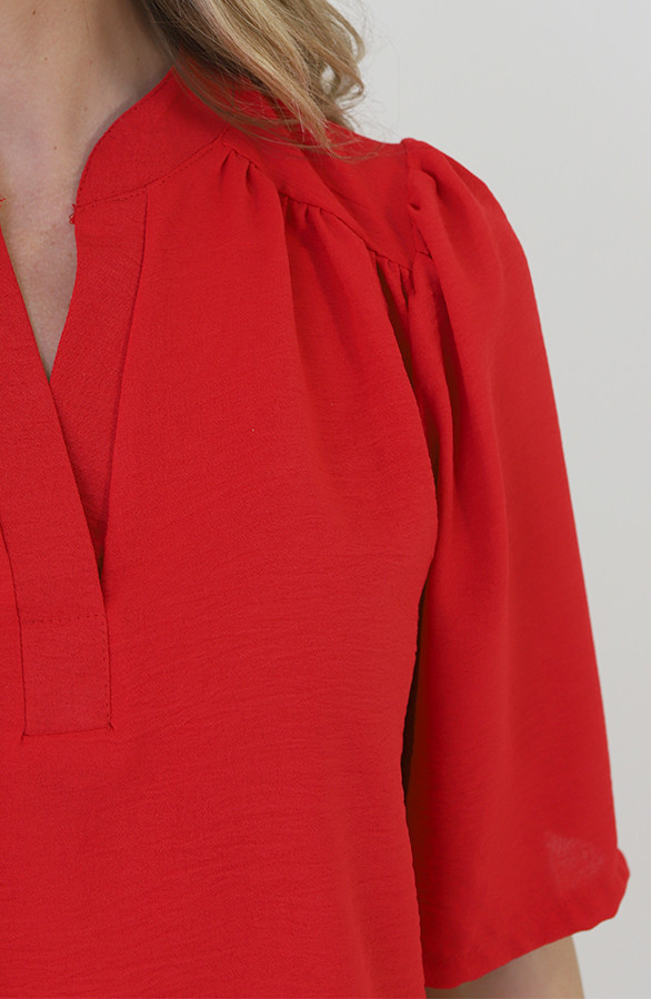 Lilly-V-hals-Wijde-Mouw-Top-Rood-1