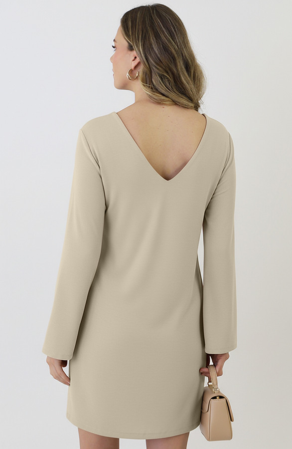 Longsleeve-Jurk-Open-Rug-Beige-6-6