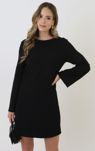 Longsleeve-Jurk-Open-Rug-Zwart-3