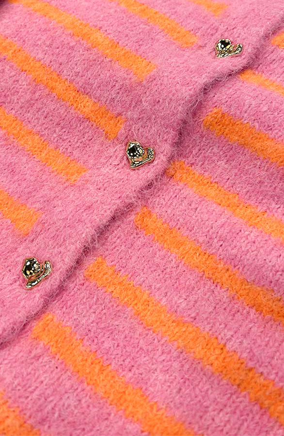 Luxe-Gestreepte-Cardigan-Roze-Oranje-3