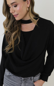 Oversized-Col-Waterval-Blouse-Zwart-1