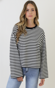 Oversized-Strepen-Top-Katoen-Black-Off-White-4