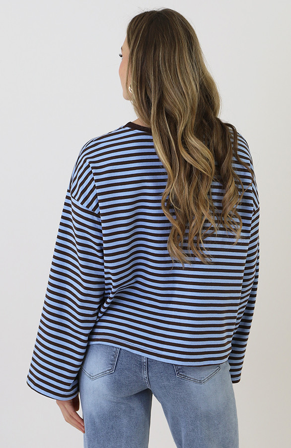 Oversized-Strepen-Top-Katoen-Choco-Baby-Blue-1