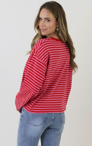Oversized-Strepen-Top-Katoen-Fuchsia-Roze-11