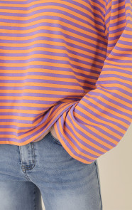 Oversized-Strepen-Top-Katoen-Lila-Orange-1