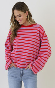 Oversized-Strepen-Top-Katoen-Tricolore-2