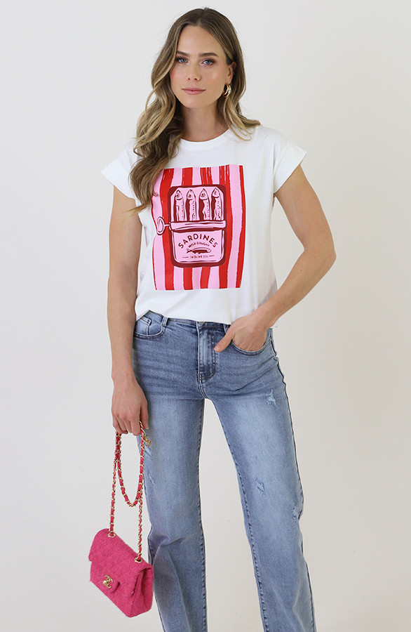 Sardines-T-shirt-Roze-Rood-4