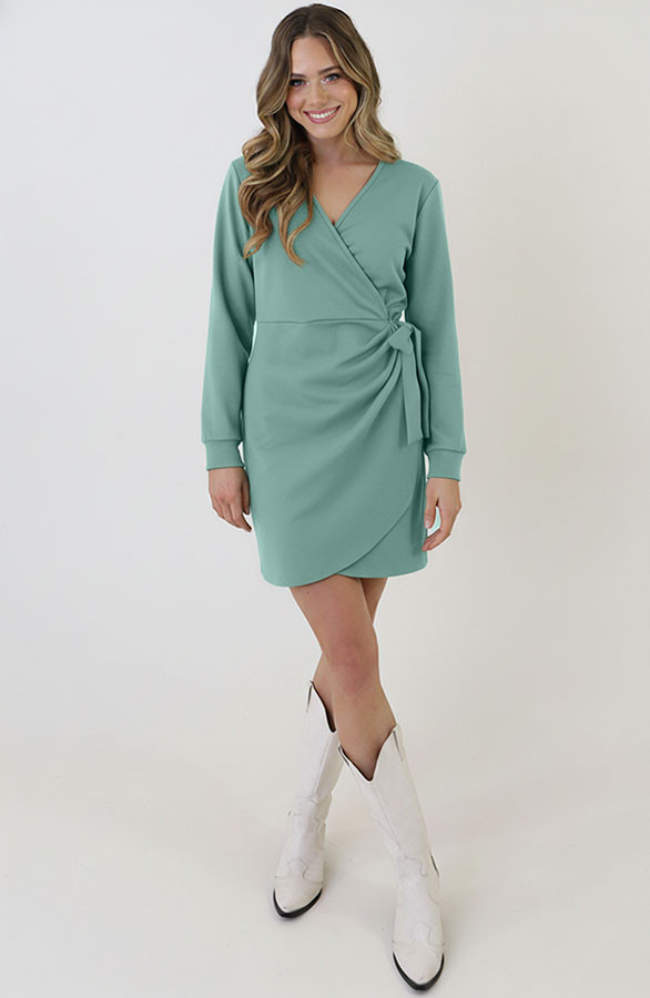 Scuba-Long-Sleeve-Jurk-Mint-2