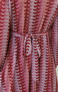 Smocked-Waistband-Lurex-Jurk-Roze-Rood-1