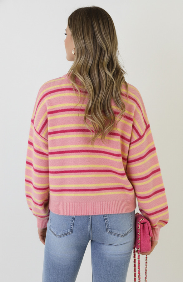 Striped-Long-Sleeve-Knit-Tricolore-Roze-5
