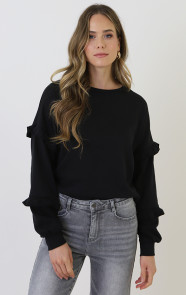 Ultra-Pofmouw-Ruffle-Sleeve-Sweater-Zwart-5