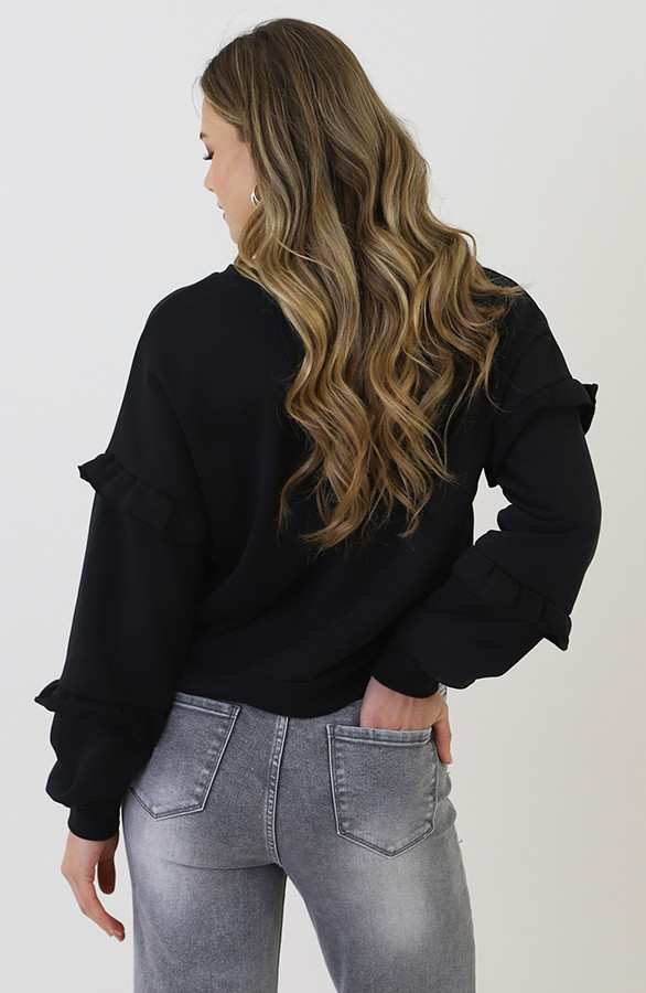 Ultra-Pofmouw-Ruffle-Sleeve-Sweater-Zwart-6