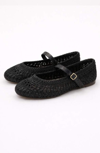 Gewebte Ballerinas Schwarz
