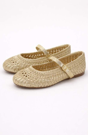 Gewebte Ballerinas Gold