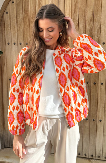 Bomber-Jacket-Classic-Print-Oranje-1